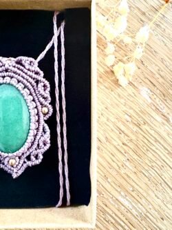 Talisman aventurine verte macramé fait main