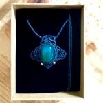 médaillon agate verte macramé fait main