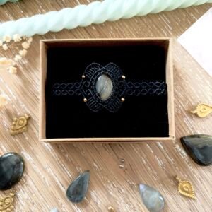 Bracelet labradorite grise