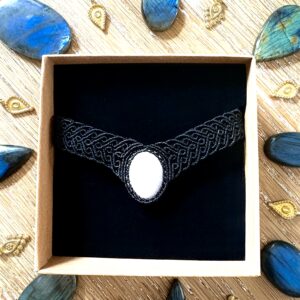 Ras de cou cabochon quartz rose.