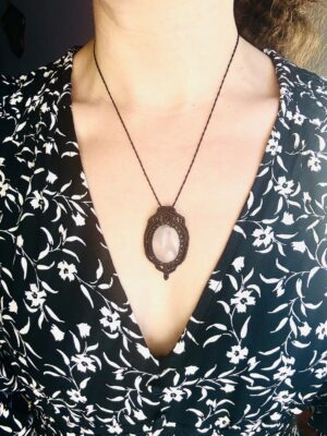 Médaillon quartz rose